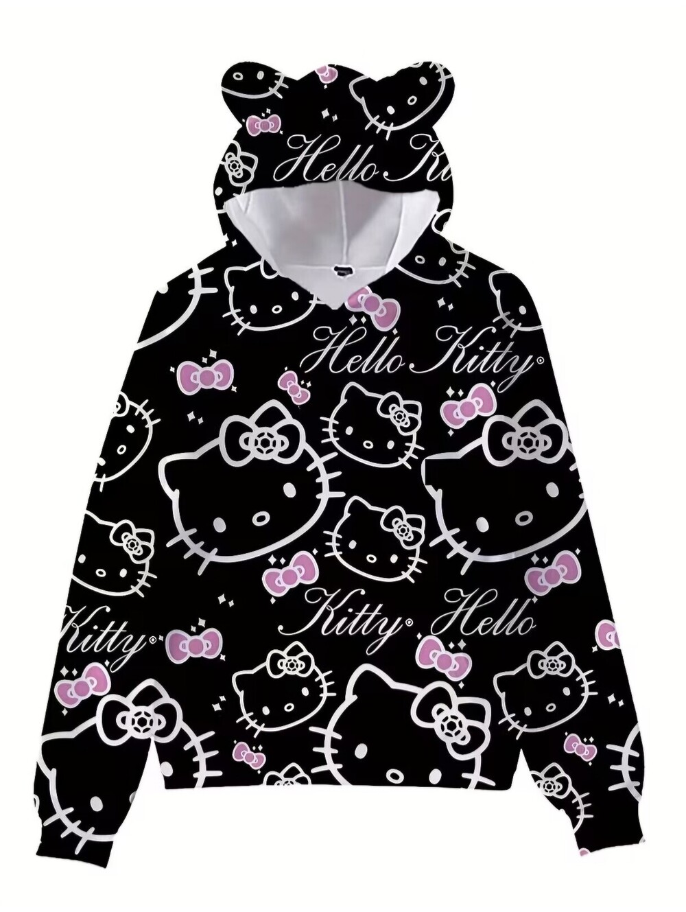 Girl Hello Kitty black hooded sweatshirt Fit to 6-8yrs old